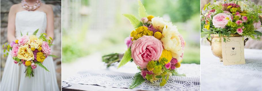 summer bridal bouquet, toronto wedding flowers, bridal bouquet pink and yellow, flowers toronto